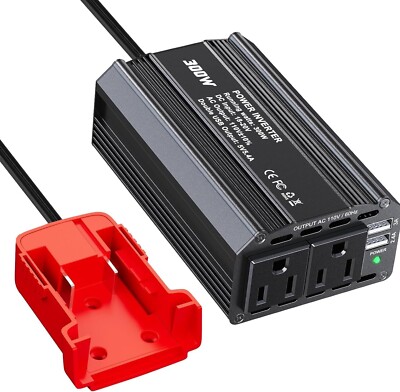 300W Power Inverter for Milwaukee DC 18V to AC 110V 120V Portable Power  Station