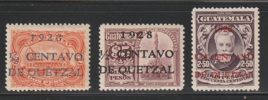 Guatemala    1928    Sc # 230-32    MNH    OG