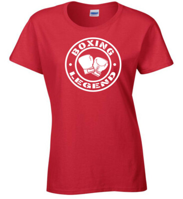 Damen Box Legende T-Shirt Geschenk Training Gym Übung Sport Kick Fit halten