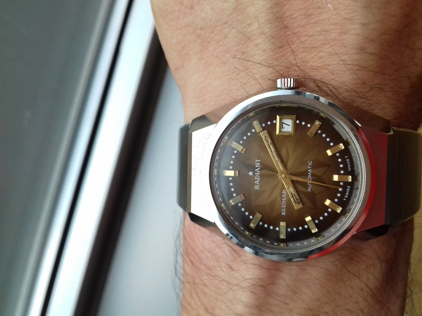 Montre Vintage Radiant Blumar AUTOMATIC 447-0411 - Mécanique Suisse Des Années 70, Neuve Avec étiquettes