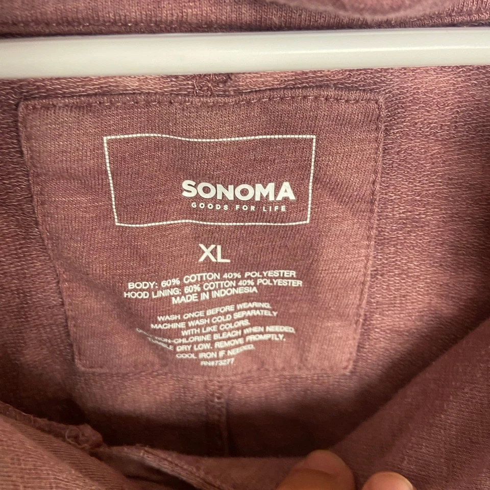 Sonoma Goods For Life Women's XL Hoodie Pullover Long Sleeve Mauve Casual - Image 3 of 4