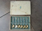 Lot 6 Harlequin Demitasse Floral REED & BARTON Sterling Silver Spoons Box 4"