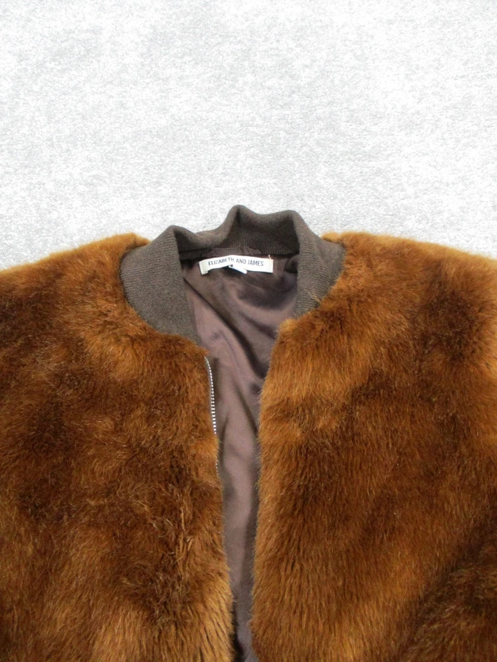 Elizabeth и James куртка женщин маленький коричневый искусственного меха Bomber * - Изображение 2 из 4