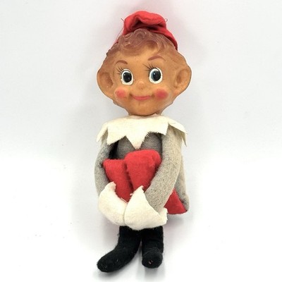 Elf Pixie Knee Hugger Red Blue Stripes 9 inch Vintage Faded Top Stained