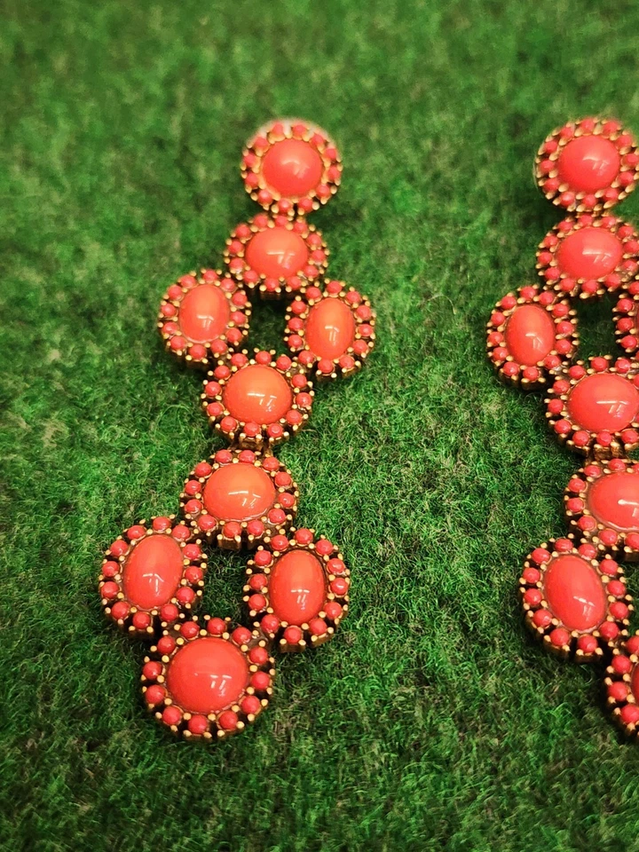 Pendientes Stella & Dot Versátiles 3 en 1 Rojo Cerdeña Joyería Retirada Foto 4 de 4