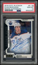 2018 O-Pee-Chee Platinum Evan Bouchard Rookie Auto #R-EB PSA 10 Oilers