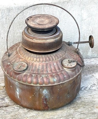 Antike tragbare Begleitwagen-Heizlaterne aus Messing - NESCO ? - Teile oder restaurieren