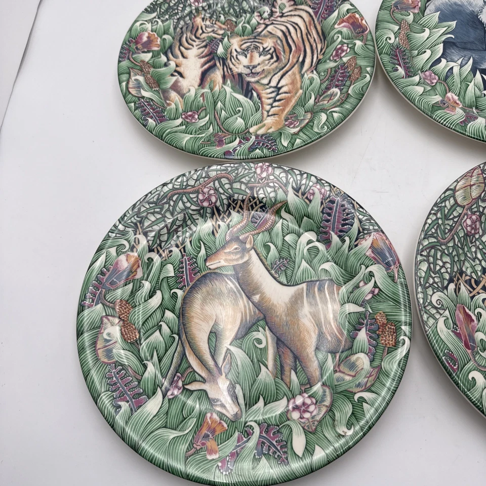 New SET SIX Gien France La Jungle Animal Salad Plates 9.5 diam; 7” - Image 2 of 4