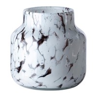 Fink Glas-Windlicht 19 Cm Braun-Weiß Kerzenhalter FüR Stumpenkerzen & Teelichter