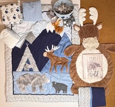 LEVTEX Baby Boy Crib Set quilt sheets skirt play mat diaper changing mobile BX