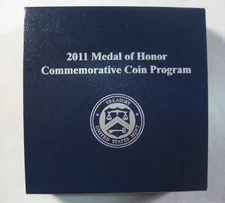 2011  Medal of Honor Commemorative Proof Silver Dollar -  Box and Papers