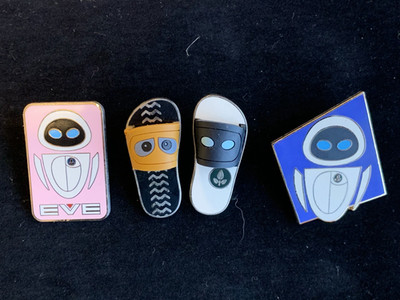 Disney Pins - Eve, Wall-E - Flip Flops - Pin Trading - Four (4) pins