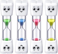 4 Pieces Toothbrush Timer for Kids 2 Minute Sand Timer Smile Pattern Tooth Brush