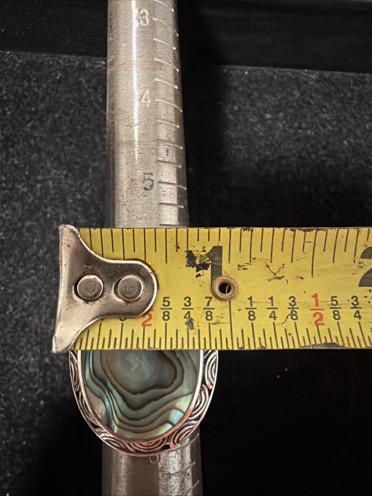 Abalone Shell Sterling Silver Ring Inlay Set Fili… - image 12