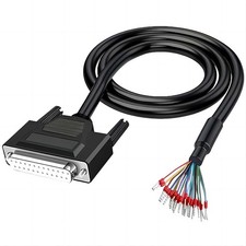 3.28 Ft 1m 26AWG DB25 Female RS232 25 Pin Serial to 25 Bare Wire Breakout
