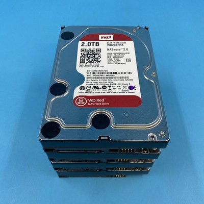 (LOT OF 4) Western Digital WD RED 2TB 3.5'' HDD SATA NAS Desktop Hard Drives