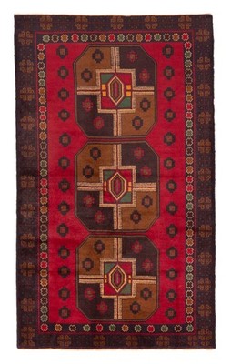 Vintage Geometric Area Rug 3'9'' x 6'3'' Traditional Hand-Knotted Wool Carpet