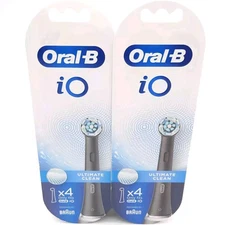 2x Oral-B iO Ultimate Clean Replacement Toothbrush Head Black 4 Pack Each OEM