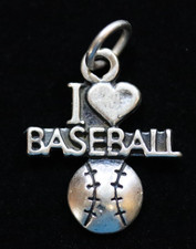 Vintage Sterling Silver I 3 Baseball Sports Athlete Team Charm Pendant 925