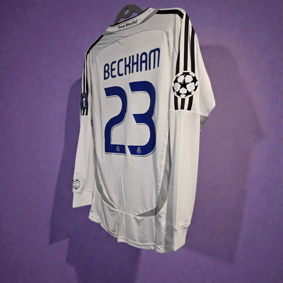 001 - R. Madrid 06/07 Home UEFA - White - Beckham #23 - XL (Run