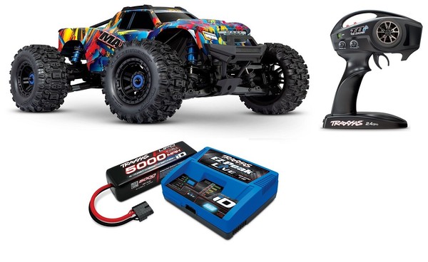 Traxxas 89086-4 Maxx V2 1/10 Brushless Monstertruck + Trx 4S Id-Live Set Rnr-image
