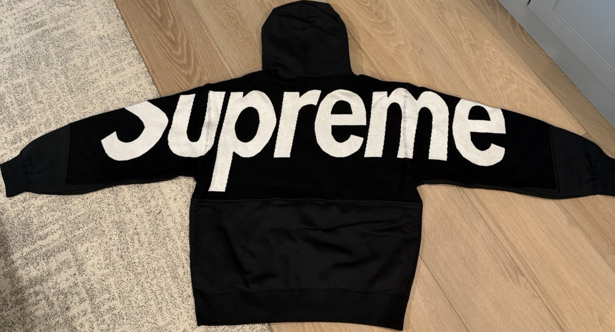 SUPREME KNIT LOGO HOODIE size large brand new | eBay