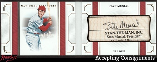 2019 Panini National Treasures Booklet Platinum Stan Musial CUT AUTO 11/25