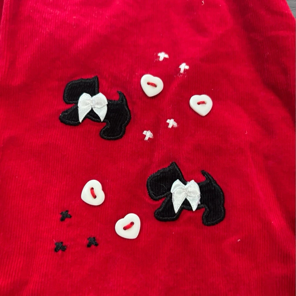 Vestido Vintage Little Bitty Rojo Pana Scotty Perro Talla 18 Meses Foto 2 de 4
