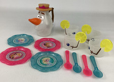 Disney Frozen Olaf Summer Tea Set Teapot Lemon Wedges Cups Saucers Utensils