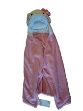 Hello Kitty Sanrio Hooded Plush Throw Blanket Pink White