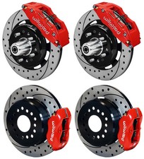 Wilwood Disc Brake Kit55-57 Chevy12 Drilled Rotors64 Piston Red Calipers