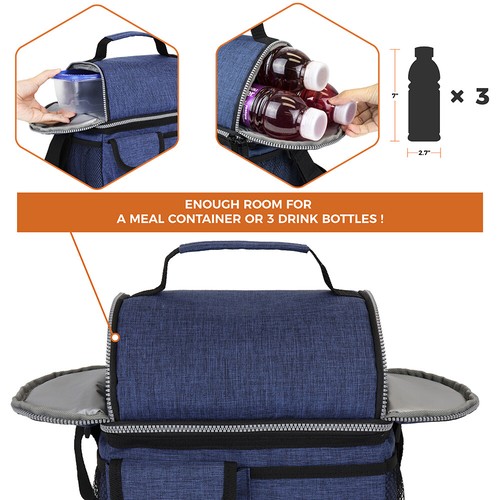 Insulated Lunch Bag Box for Women Men Thermos Cooler Hot Cold Adult Tote Food - Picture 55 of 83