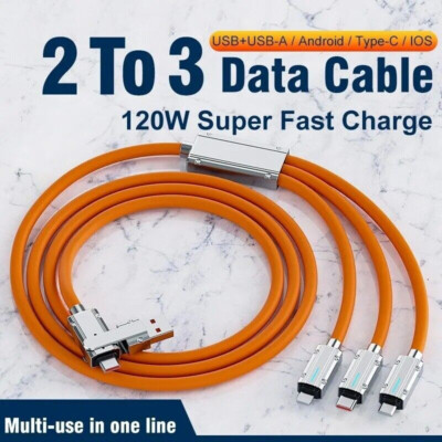 3-2 Typ-C USB-Schnellladekabel 120W, Schwarz ,Vielseitig, Langlebig und Stilvoll