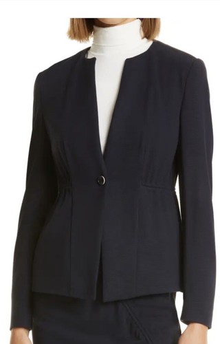 Hugo Boss textured Blazer Jacket navy blue Women S