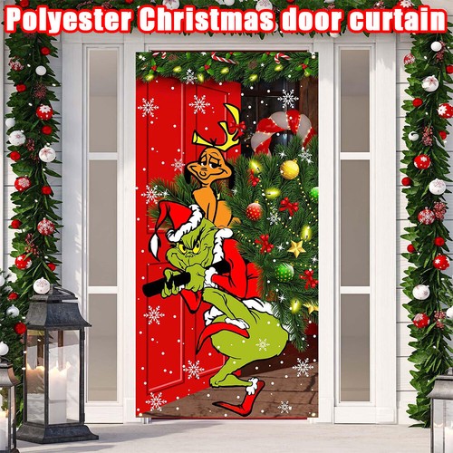 Frohe Weihnachten Grinch Weihnachten Türabdeckung Dekorationen Banner Grinch DE - Bild 7 von 11