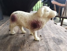 Vintage Celluloid Sheep Dog Japan Purple Spots Great Condition