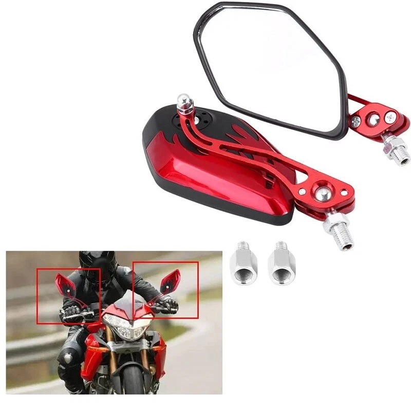1 Pair 0.31/0.39" Universal Motorcycle Mirror Rear View Side Motorbike - Image 2 of 4