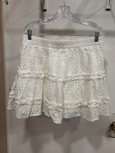 Falda Corta Chelsea Y Violeta Blanco Ojales Talla Grande