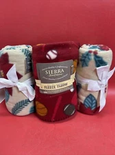 Sierra Home 50" x 60" Fleece Throw & Essential Home 50”x60” Fleece Throw.lot 3
