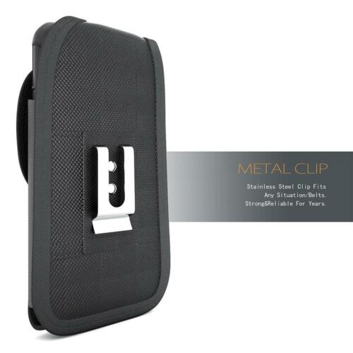 For OnePlus 7 Pro Case Cover Belt Clip Holster Rugged Nylon Vertical Pouch Black - Picture 4 of 8
