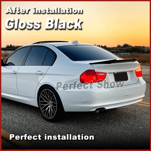 For BMW 3Series E90 325i 328i 335i 2006-2012 Gloss Black Rear Trunk Spoiler Wing - Picture 4 of 13