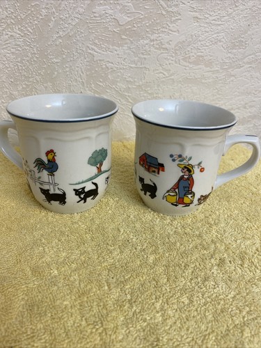 Oneida Genuine Stoneware Farm Friends mugs. Set of 2 - Picture 4 of 5