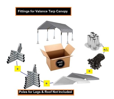 Carport Canopy Kits W Heavy Duty Valance Tarp For 1 5 8 Pipe No