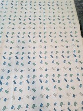 NWOT Kids Playful Blue  Green Fish on White Cotton Shower Curtain Made in India