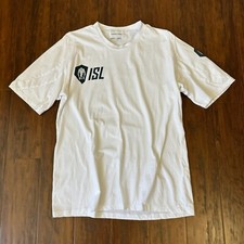 NATASHA ZINKO Tee Womens L White SS T-Shirt ISL Hic Rhodus, Hic Salta Streetwear