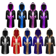 Kids Boy's Cape Halloween Robe Training Cloak With Belt Workout Robes Hoodie