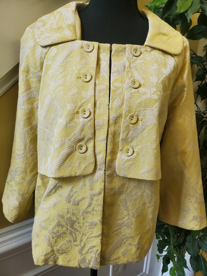 Chaqueta BOB MACKIE Amarilla y Plateada Estilo Retro Mod Look Diseño Forrada 12 Foto 2 de 4