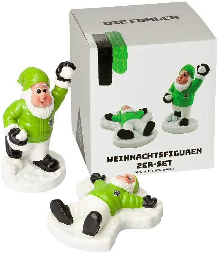 VFL BORUSSIA M'GLADBACH VfL Borussia Mönchengladbach Weihnachtsfiguren 2er-Set Weihnachten Zwerge