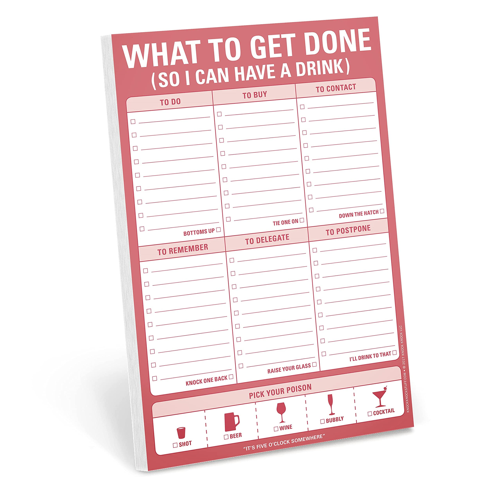 LIbri UK/US Knock Knock What To Get Done (So I Can Have A Drink) Pad