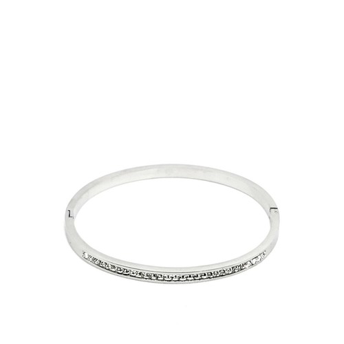 50) Bracciale Rigido Sottile Argentato con Brillantini - Elegante e Lucente - Foto 15 di 24